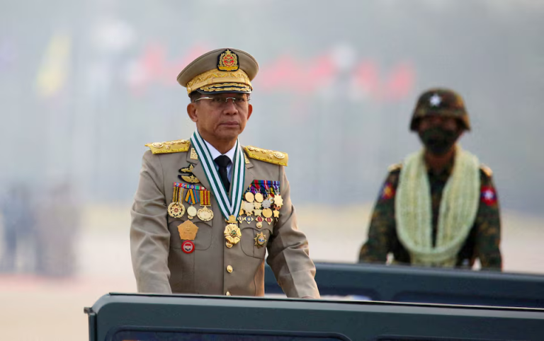 The leader of Myanmar’s military junta has urged for unity and emphasized that the military is holding power only on a temporary basis.